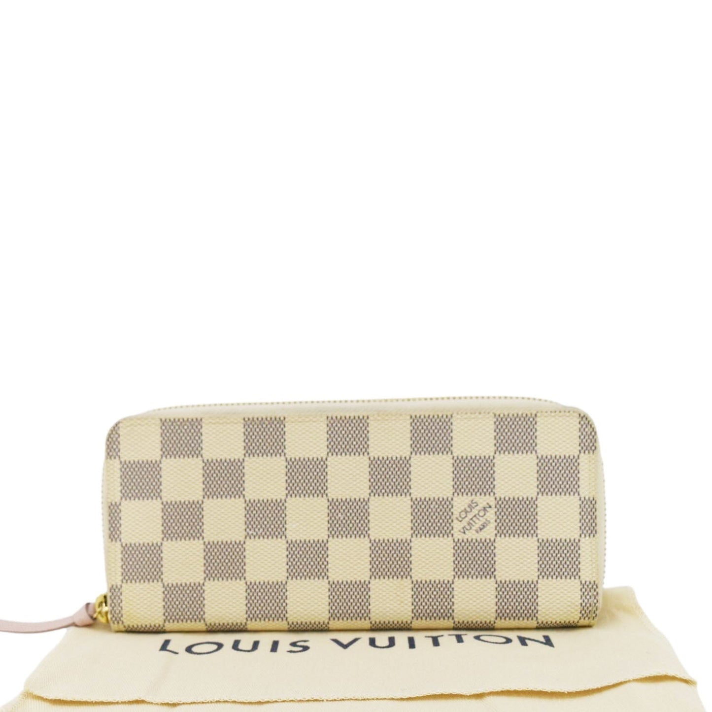 LOUIS VUITTON Clemence Damier Azur Wallet Rose Ballerine