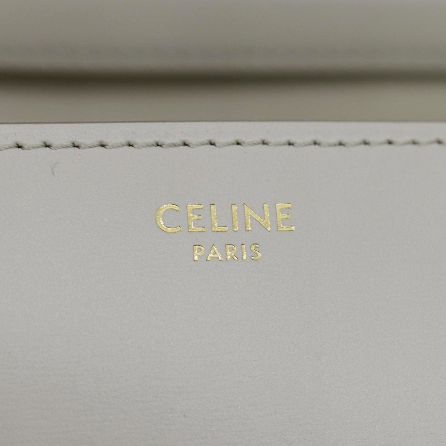 CELINE Classic Box Medium Leather Flap Shoulder Bag Greige