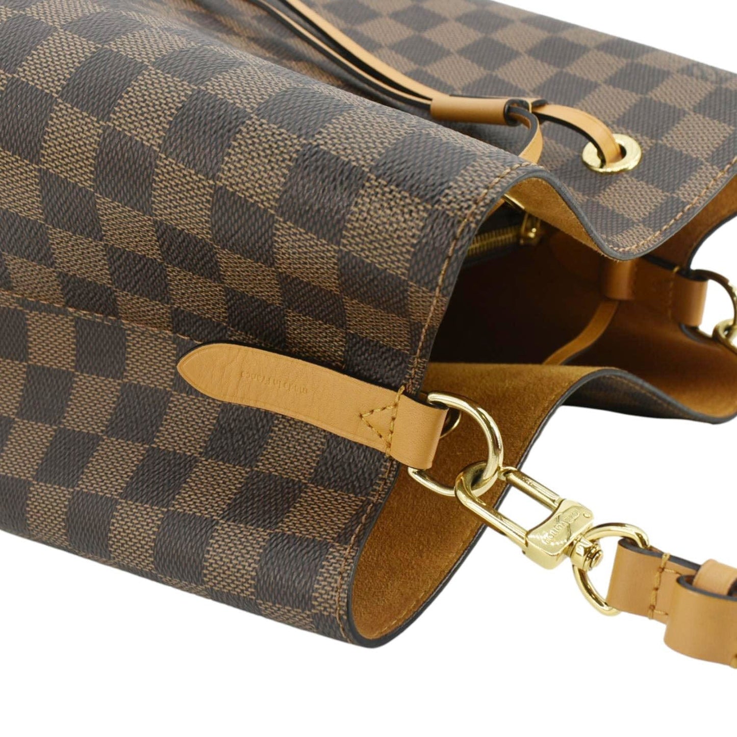 LOUIS VUITTON Neonoe MM Damier Ebene Shoulder Bag Safran