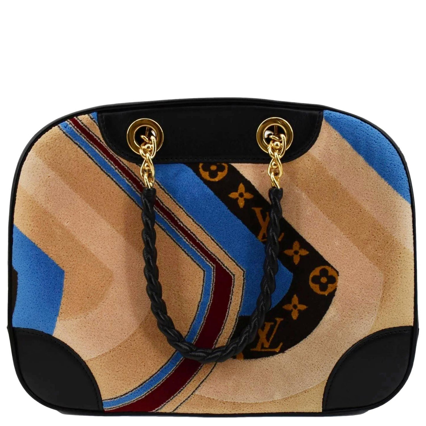 LOUIS VUITTON Bowling Vanity Tuffetage Fabric Monogram Satchel Bag Multicolor