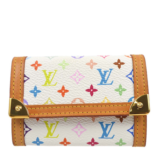 Louis Vuitton 2005 White Multicolor Porte Monnaie Plat Wallet M92657