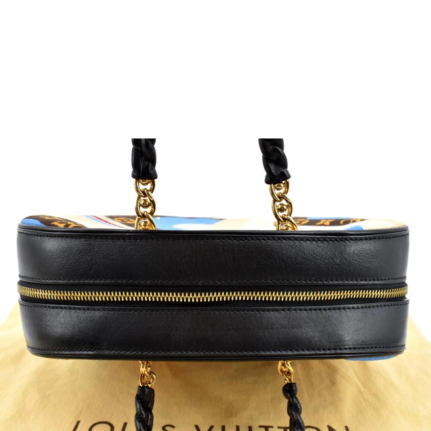 LOUIS VUITTON Bowling Vanity Tuffetage Fabric Monogram Satchel Bag Multicolor
