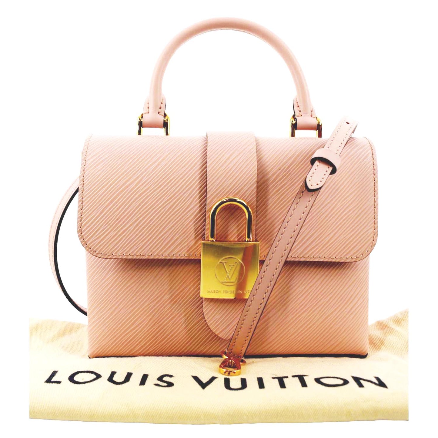 LOUIS VUITTON Locky BB Epi Leather Crossbody Bag Rose Poudré