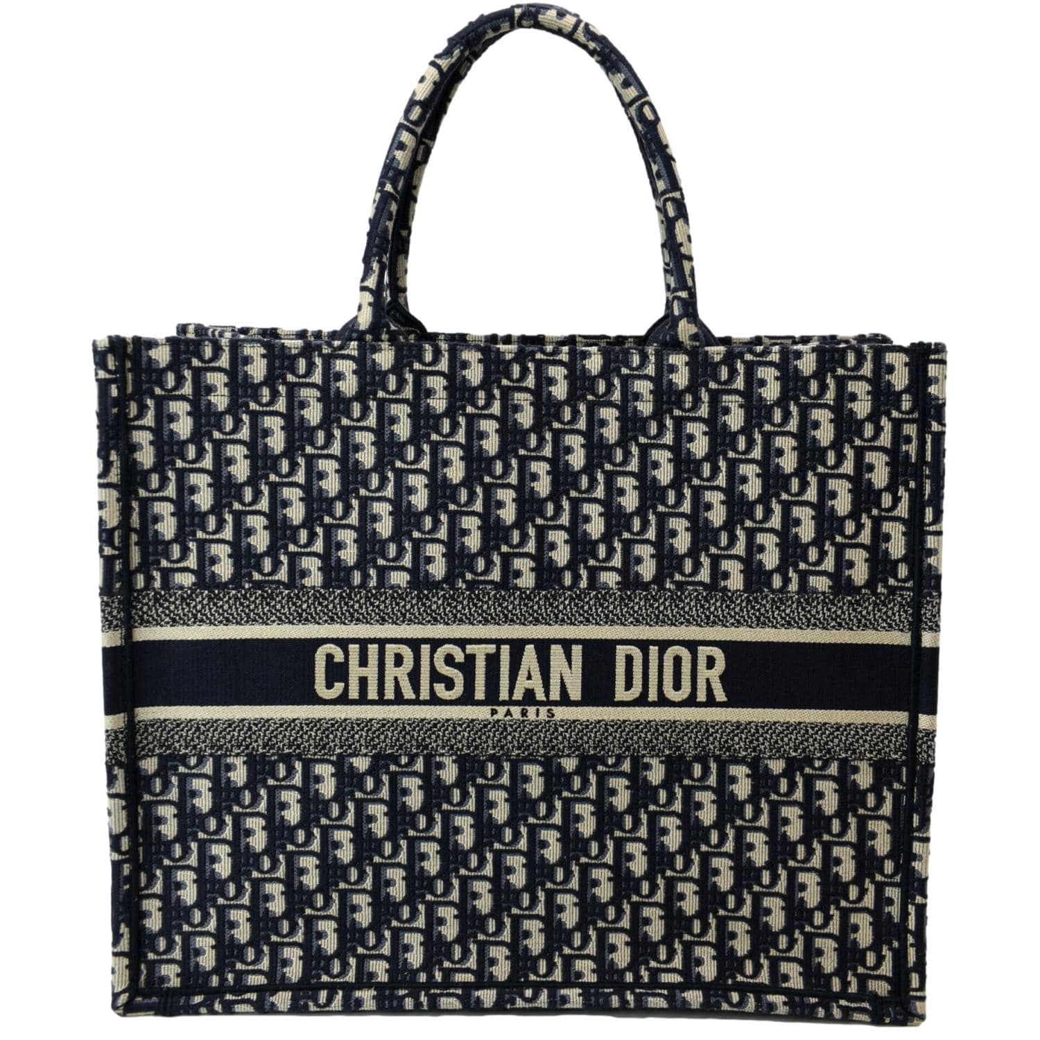 CHRISTIAN DIOR Large Book Oblique Embroidered Canvas Tote Bag Multicolor - Hot Deals