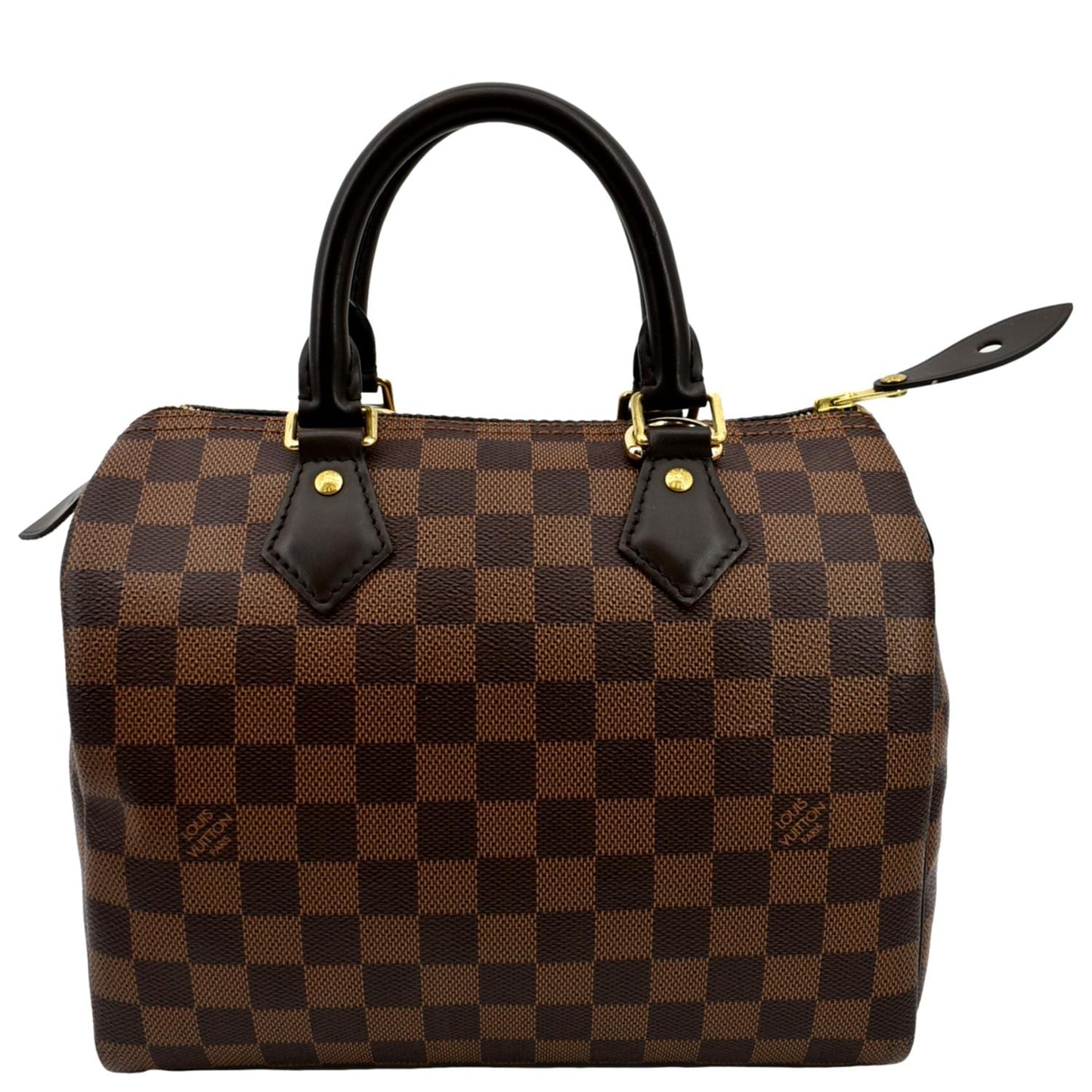 LOUIS VUITTON 25 Damier Ebene Satchel Bag Brown