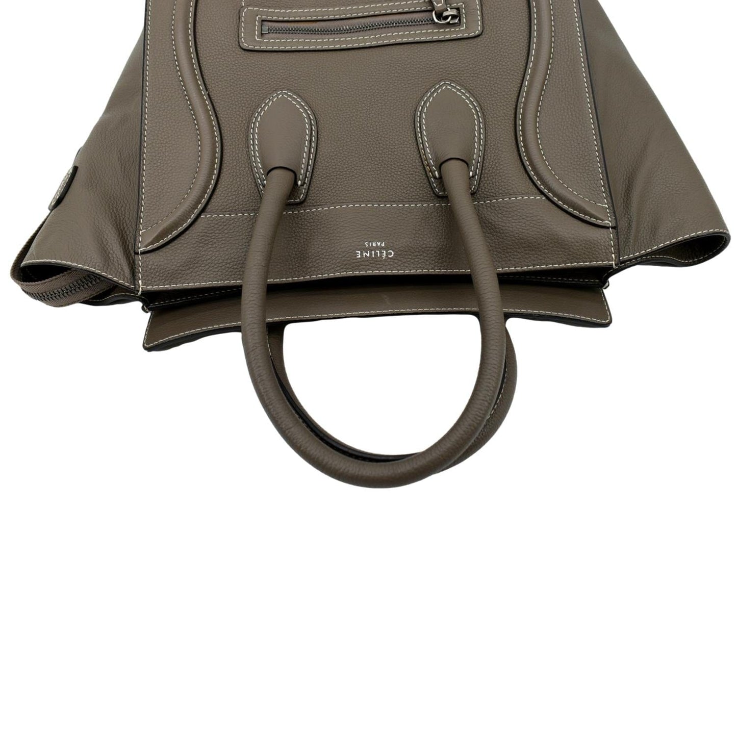 CELINE Souris Mini Luggage Calfskin Leather Tote Bag Dune