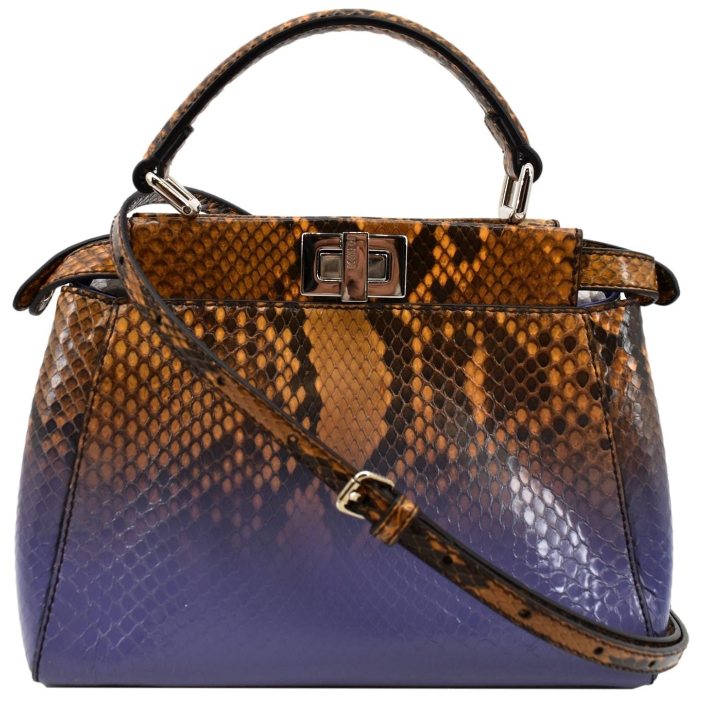 Fendi Peekaboo Leather Brown Shoulder Bag Leather
