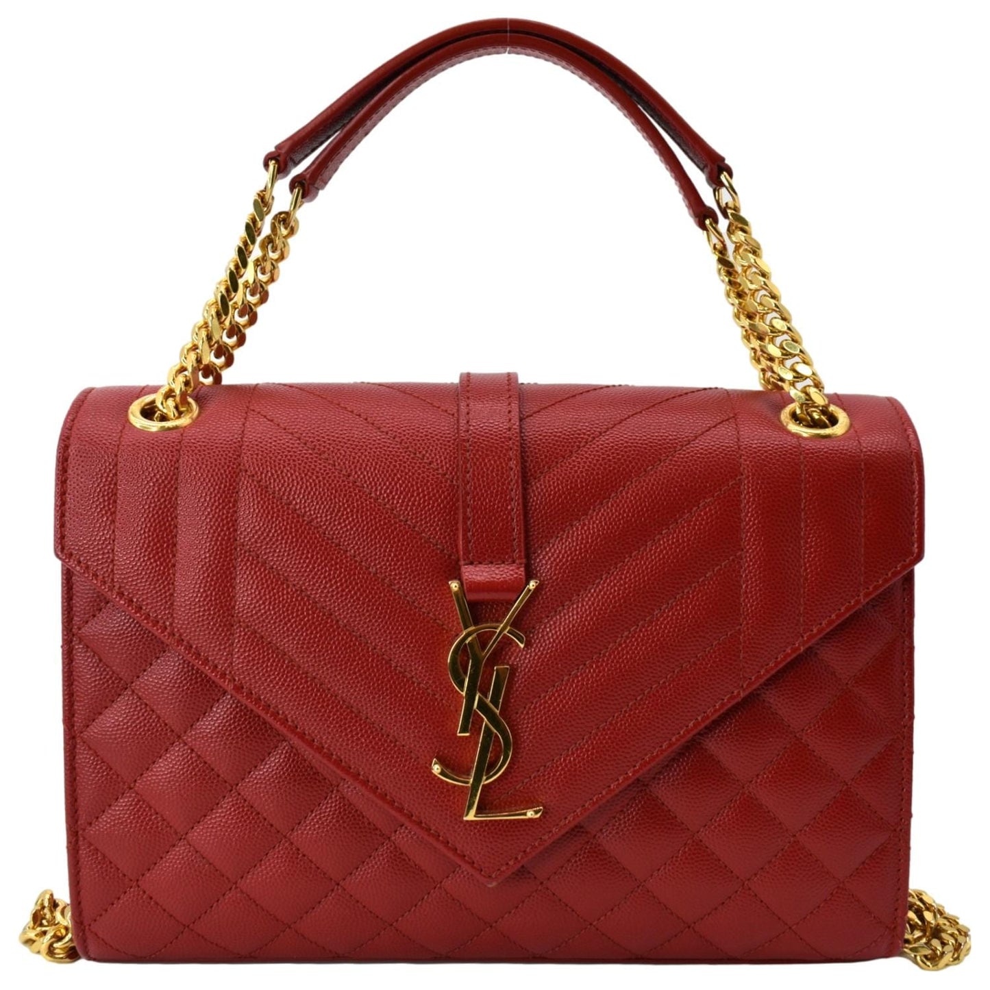 Saint Laurent Envelope Leather Red Shoulder Bag Style 6