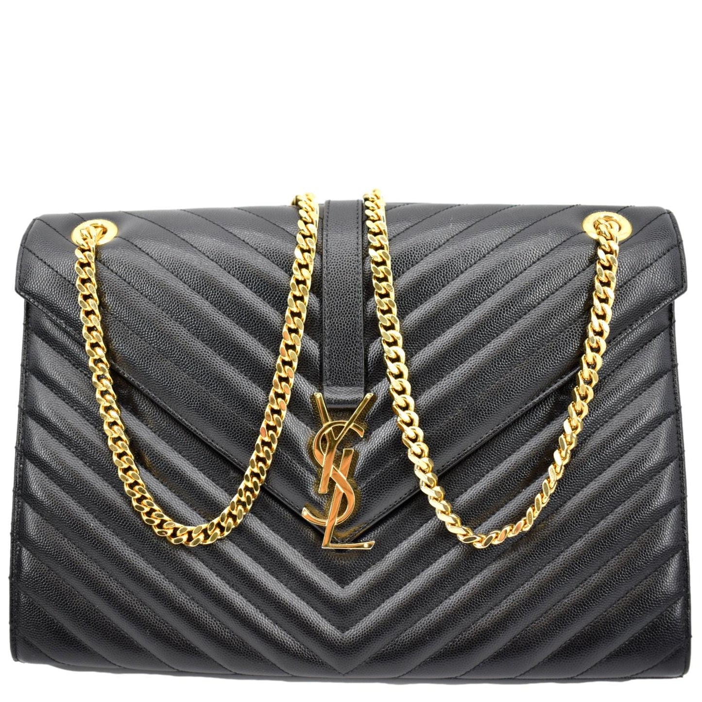 Saint Laurent Envelope Matelassé Black Shoulder Bag Style 2