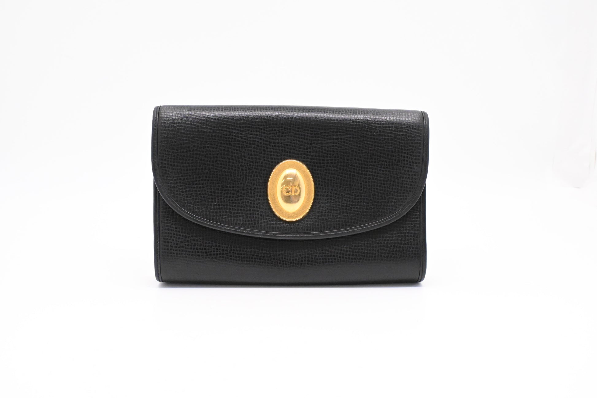 Dior Chain Shoulder Bag in Black Leather