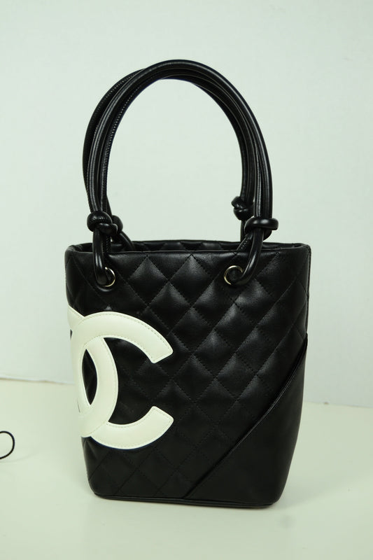 Chanel Black/White Quilted CC Cambon Tote Tote Bag - Rovelle Bags