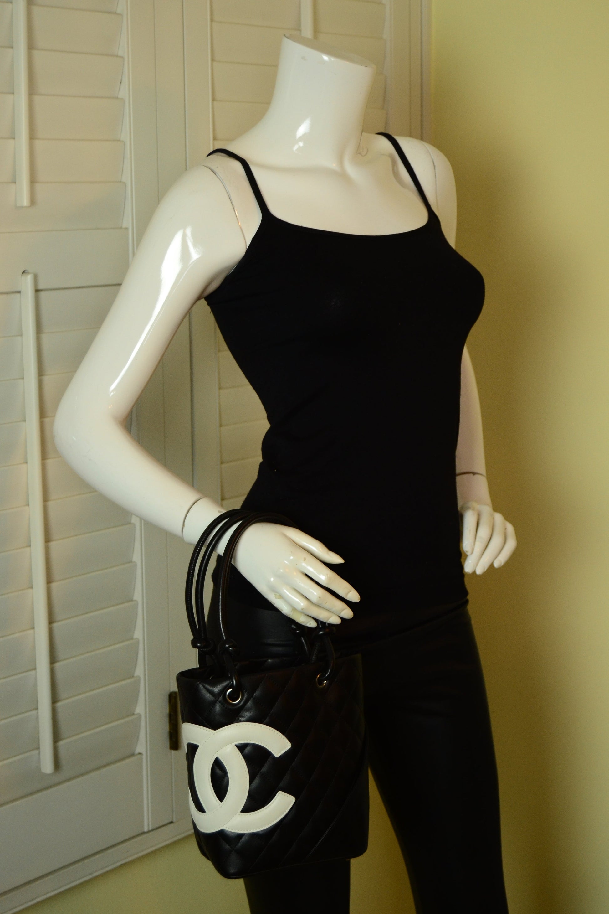 Chanel Black/White Quilted CC Cambon Tote Tote Bag - Rovelle Bags