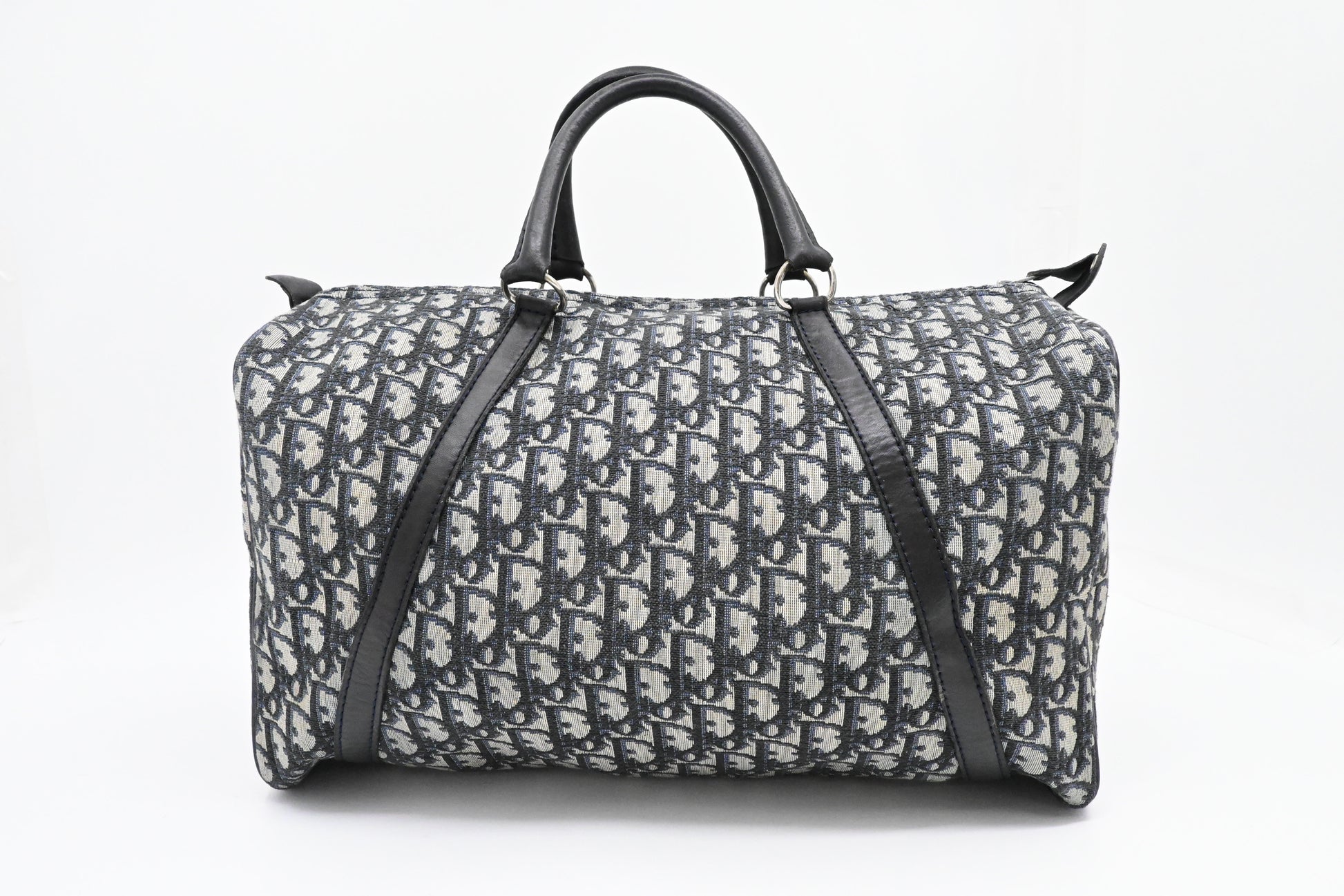 Dior Boston Bag in Navy Blue Oblique Canvas