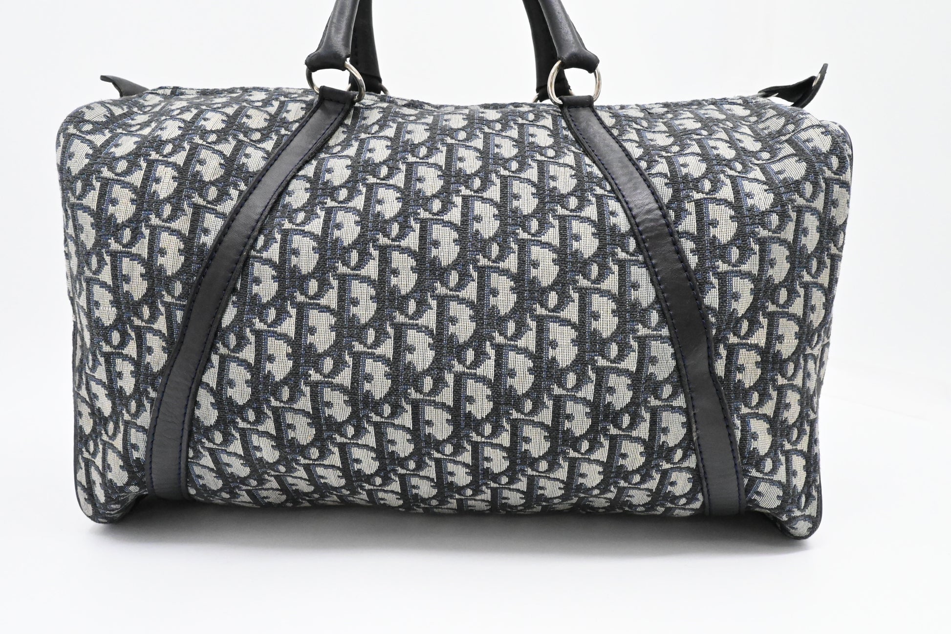 Dior Boston Bag in Navy Blue Oblique Canvas