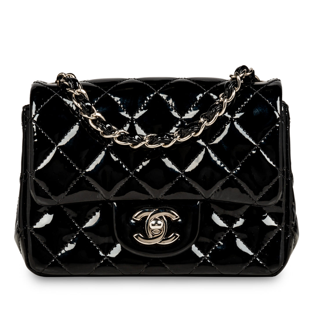 Chanel Classic Flap Patent Leather Black Shoulder Bag Style 11