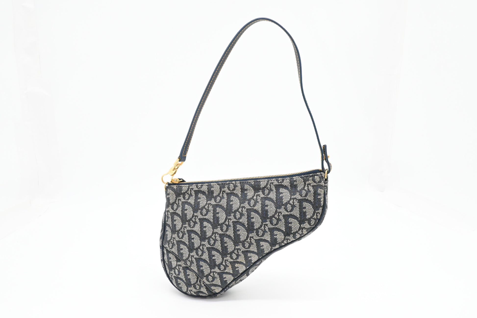 Dior Saddle Pouch in Blue Oblique Canvas
