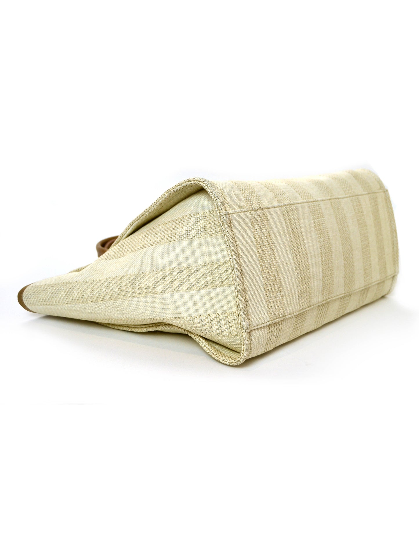 Chanel 2020 Beige Mixed Fibers Striped Tote Bag - Rovelle Bags