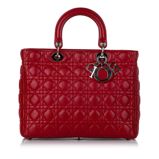 Dior Cannage Dior Lambskin Leather Satchel (SHG-30101)