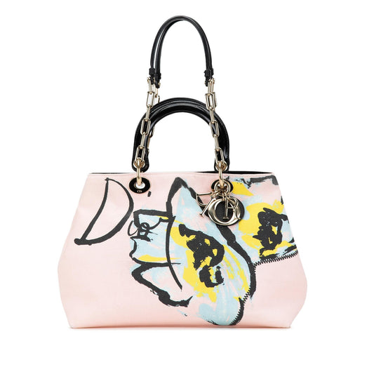 Dior Canvas Floral Printed Diorissimo Satchel
