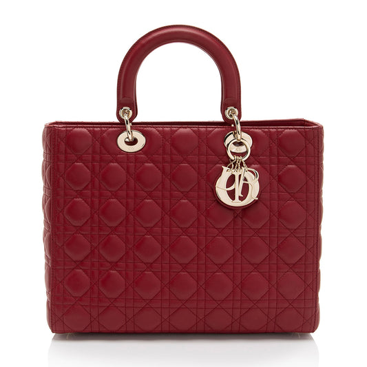 Dior Lambskin Dior Large Tote (SHF-QajY9m)