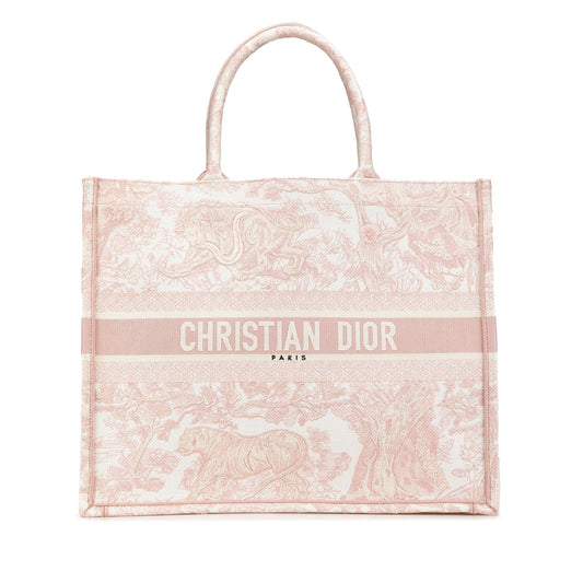 Dior Large Canvas Embroidered Dioriviera Toile De Jouy Book Tote