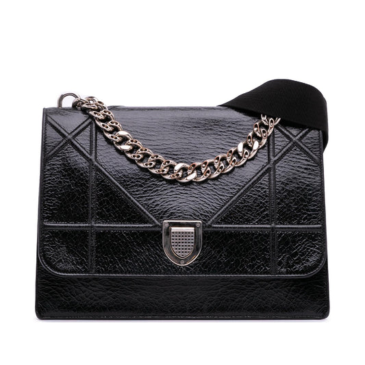 Dior Large Crackled Deerskin Diorama Satchel
