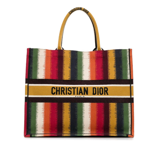 Dior Large Striped Book Tote (SHG-qbocPq)