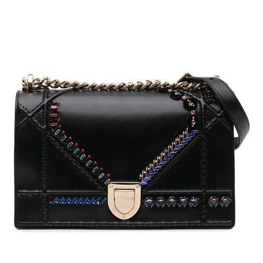 Dior Medium Calfskin Crystal Embroidered Diorama Flap