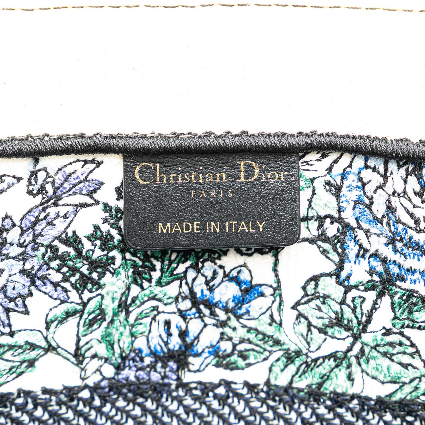 Dior Medium Canvas Embroidered Flowers Book Tote