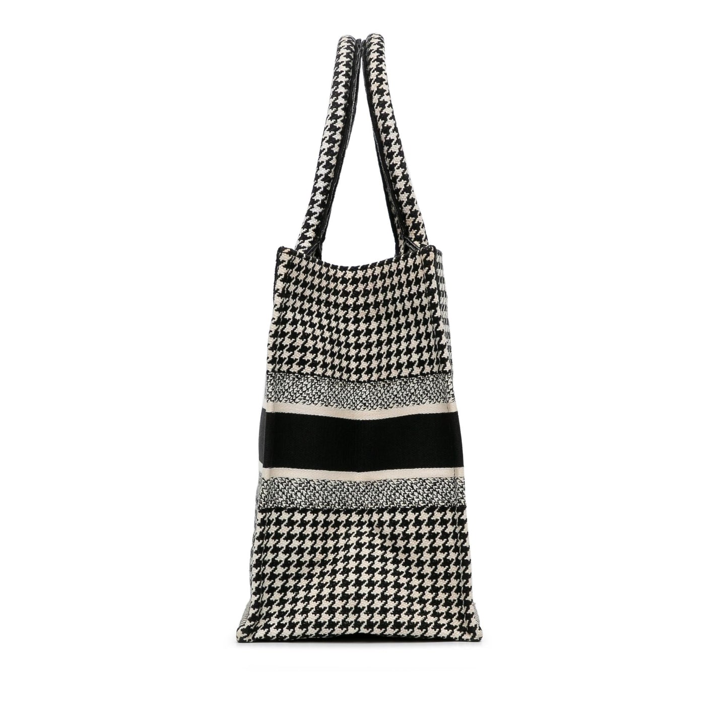 Dior Medium Houndstooth Embroidered Book Tote