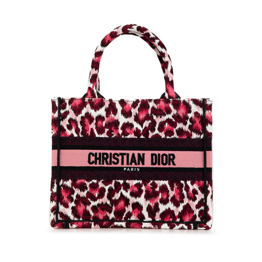 Dior Mizza Small Embroidered Canvas Leopard Book Tote