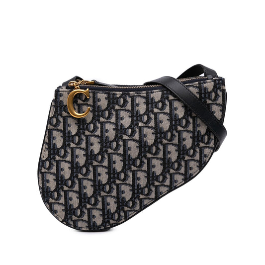 Dior Oblique Canvas Saddle Triple Zip Crossbody