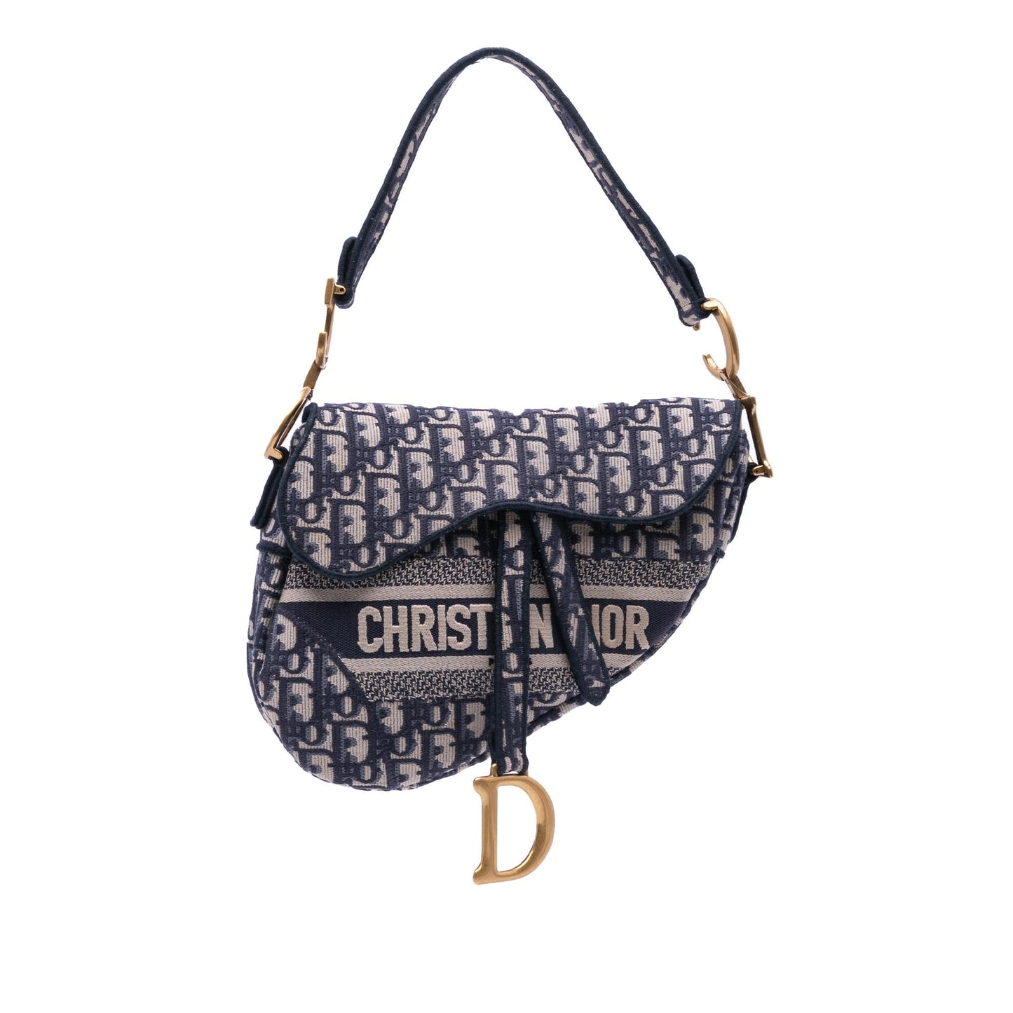 Dior Oblique Embroidered Canvas Saddle Bag