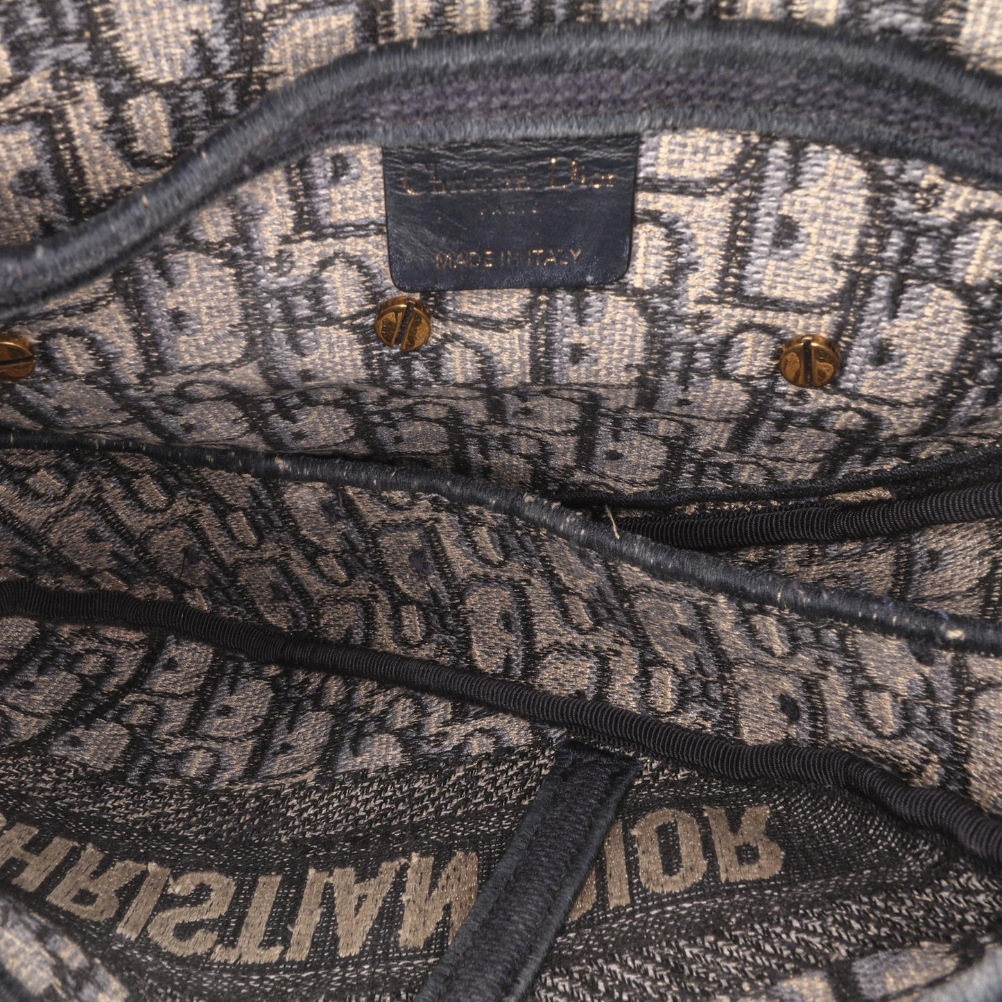 Dior Oblique Embroidered Canvas Saddle Bag