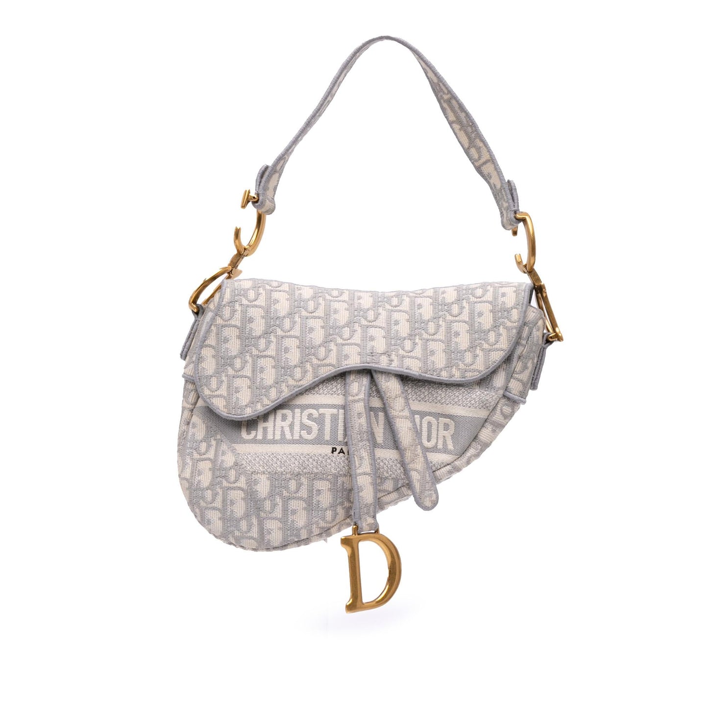 Dior Oblique Embroidered Canvas Saddle Bag