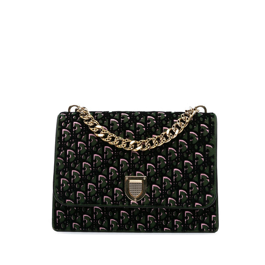 Dior Oblique Velvet Diorama Satchel