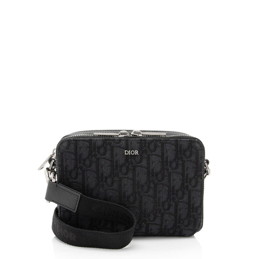 Dior Oblique Double Zipped Pouch Crossbody
