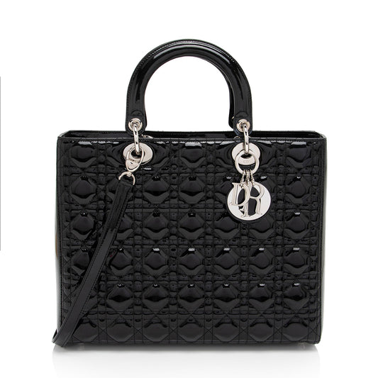 Dior Patent Leather Dior Large Tote (SHF-DomNwp)