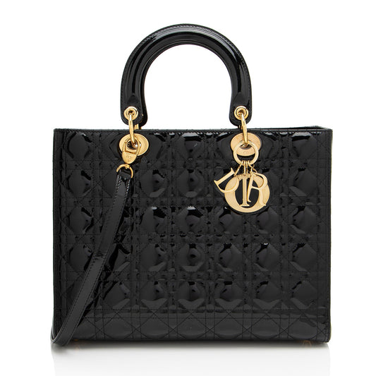 Dior Patent Leather Dior Large Tote (SHF-GVZhUv)