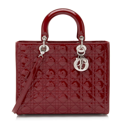 Dior Patent Leather Dior Large Tote (SHF-91E8TQ)