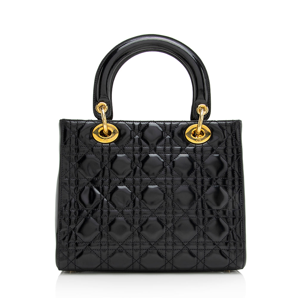 Dior Patent Leather Dior Medium Tote (SHF-20993)