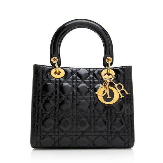 Dior Patent Leather Dior Medium Tote (SHF-20993)