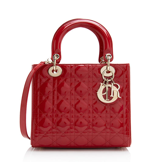 Dior Patent Leather Dior Medium Tote (SHF-22059)