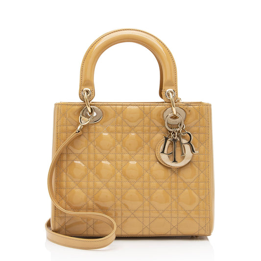 Dior Patent Leather Dior Medium Tote (SHF-l6Ix36)