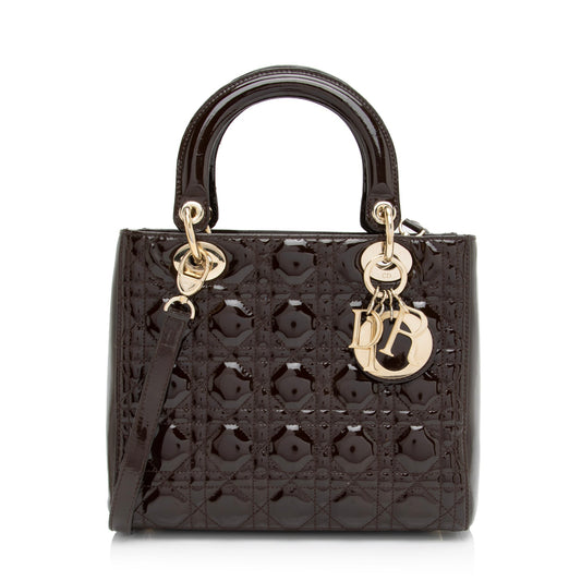 Dior Patent Leather Dior Medium Tote (SHF-c6eBWA)
