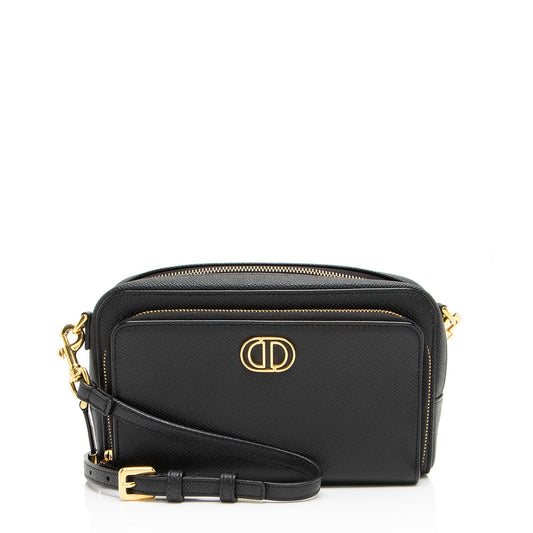 Dior Pebbled Leather Caro Double Pouch Crossbody