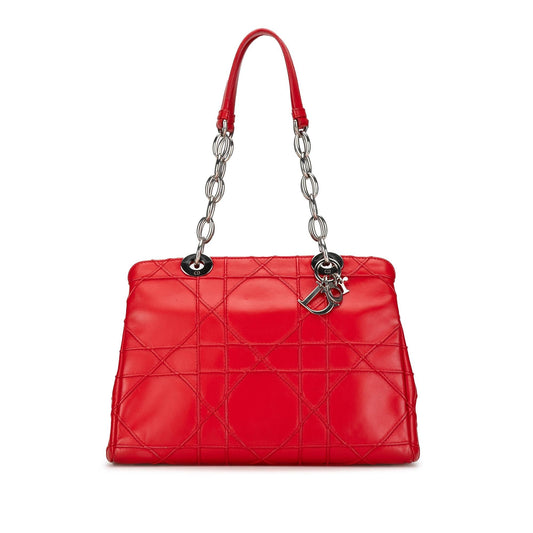 Dior Small Lambskin Cannage Soft Zip Shopping Tote (SHG-nnBORZ)