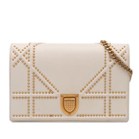 Dior Small Lambskin Studded Diorama Crossbody