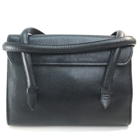 CELINE Handbag leather Black x Gold Metal Chain lock Women Secondhand