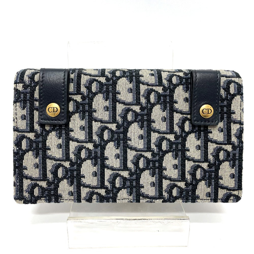 Dior Waist bag S5619CTZQ_M928 Leather / canvas Navy Oblique Trotter Saddle belt pouch mens